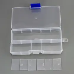 10 сетка прозрачная пластиковая коробка 10 Съемная сортировки части окна мульти-сетка отделки ювелирных изделий компонентов PP коробка для