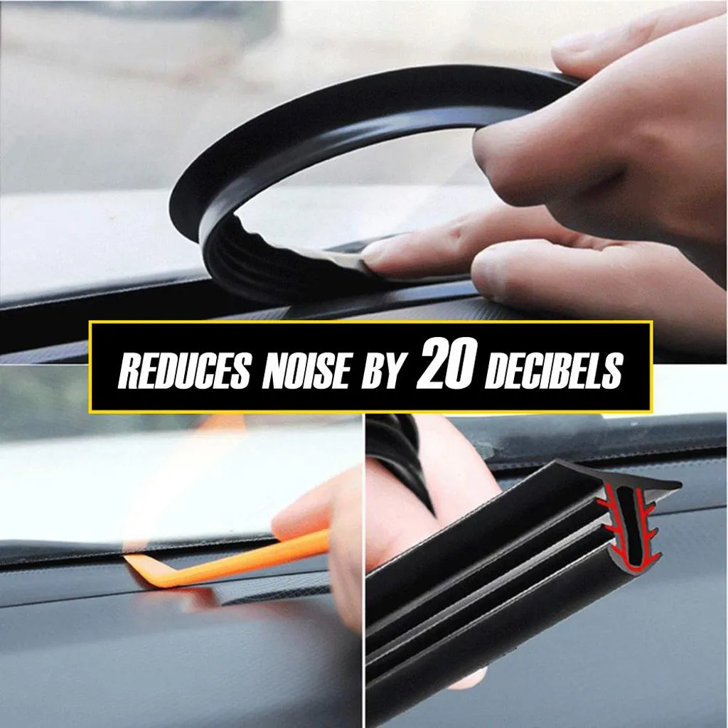 1.6m Car Accessories Windshield Carbon Center Console Easy Apply Sealing Strip Sound Insulation Edge U Shape Dashboard