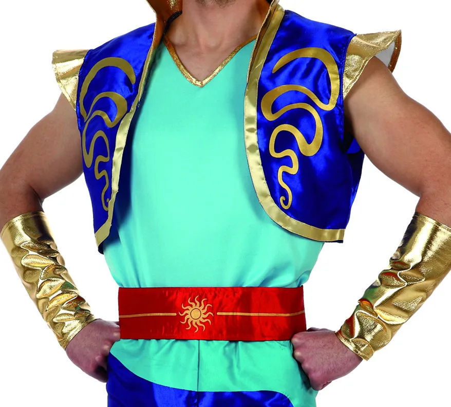 Wholesale - 2016 New Fashion Style Carnival Costume Cosplay Party Clothing for Man knitted Aladdin costumes superhero Blue Color Wholesale - 2016 New Fashion Style Carnival Costume Cosplay Party Clothing for Man knitted Aladdin costumes superhero Blue Color