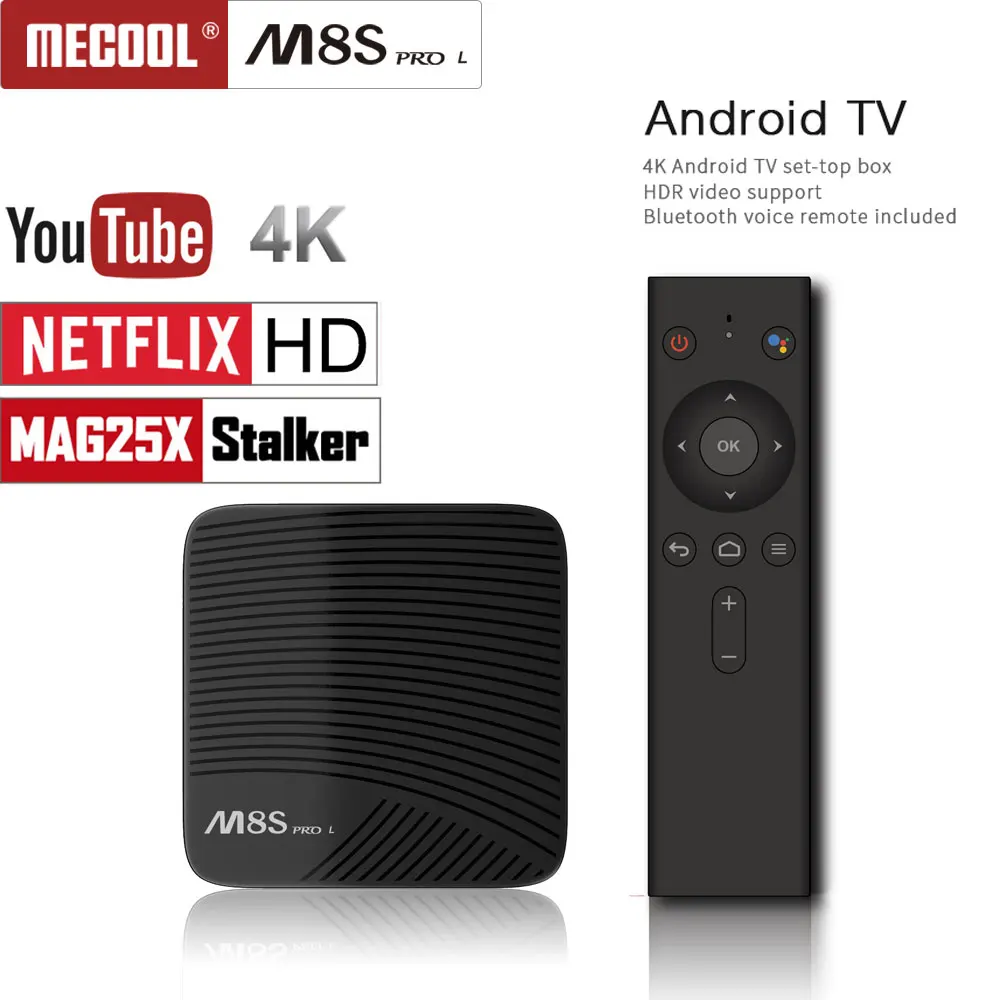 

Mecool M8S PRO L Smart TV Box Android 7.1 TV Box 4K Amlogic S912 3GB 32GB 2.4G/5G Wifi BT4.1 Set-top Box Voice Remote Control