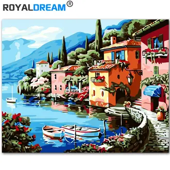 

ROYALDREAM Landscape DIY Painting By Numbers Kit Acrylic Paint By Numbers HandPainted Oil Painting On Canvas for Living Room