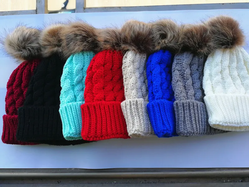 

120pcs/lot new fashon winter warm twist knitted beanie hat cap with ball