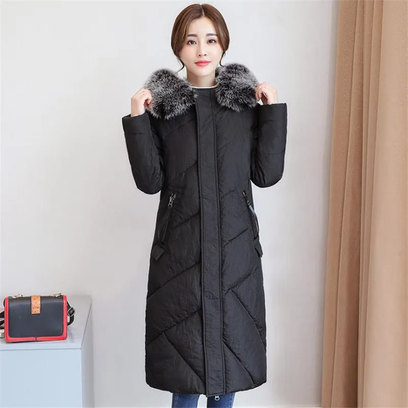 D042 Femme Veste Casacos Parka Nouveau Black De red Feminino Inverno Col Fourrure Matelassé Épais Green Outwear army 2019 Femmes Manteau D'hiver Gray Plus La light Taille Chaud R6wrPR