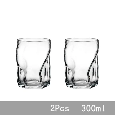 2 шт/300 мл креативные стеклянные чашки для холодной и горячей воды, прозрачные стаканчики для пар, питьевая утварь для напитков, чая, напитков, бара, вечерние стаканчики - Цвет: Transparent 300ML