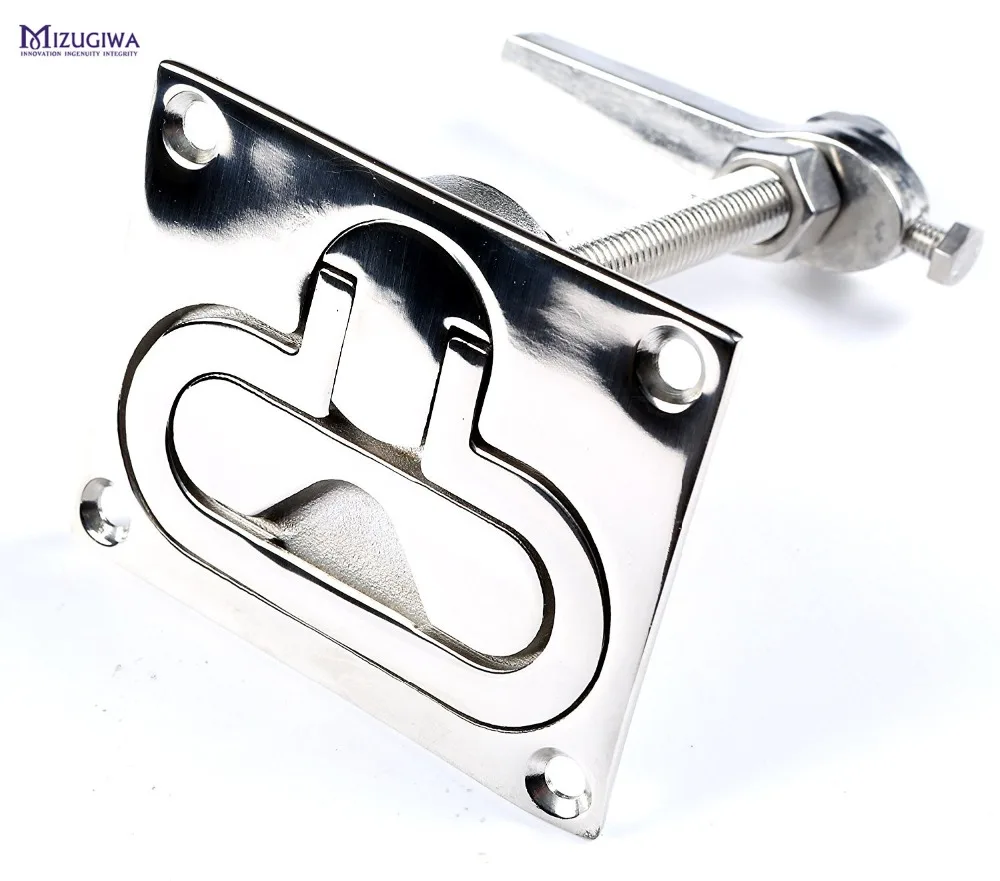 

MIZUGIWA Large Flush Latch Turning Lock Lift Ring Handle Heavy Duty Marine Grade Stainless Steel Fishing Accessories