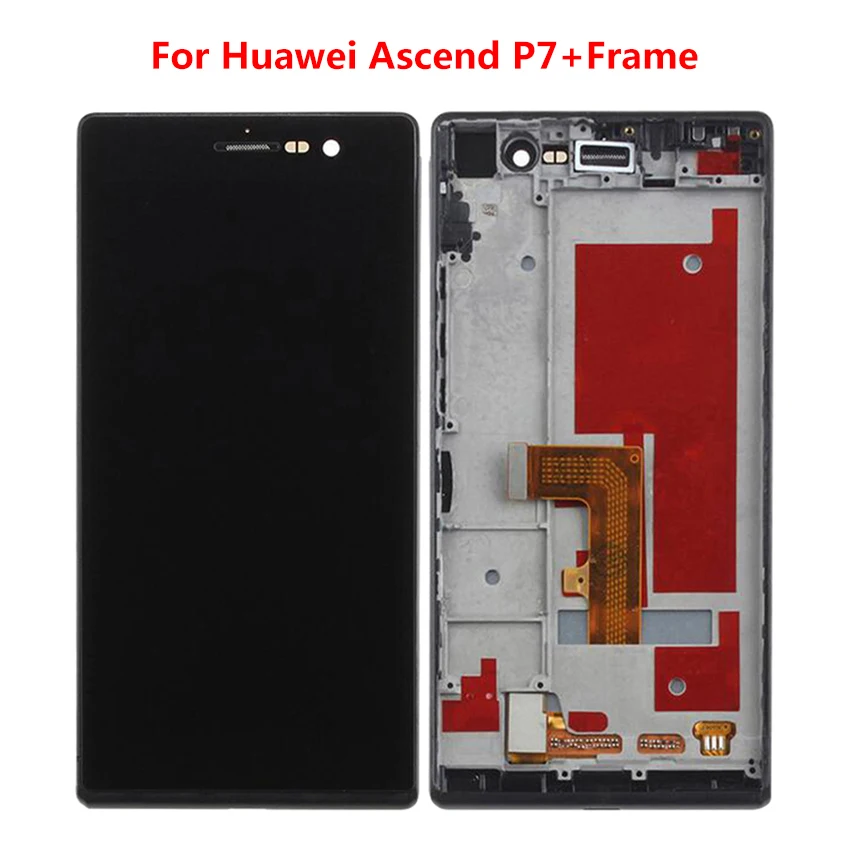 ЖК дисплей для Huawei P7 Ascend сенсорный экран дигитайзер с рамкой сменный черный белый
