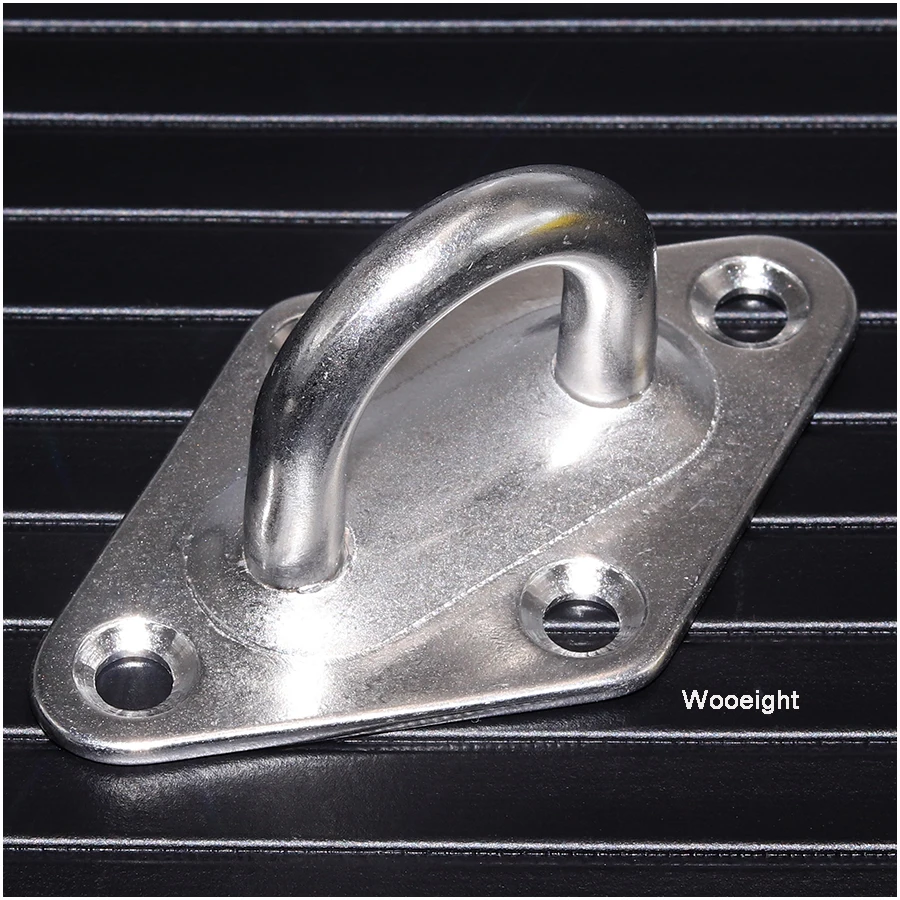 Wooeight Stainless Steel 304 Diamond Shaped Pad Eye Plates Staple Ring Hook Loop Home Boat Marine Yacht Shade Sail Hardware M6 (7)