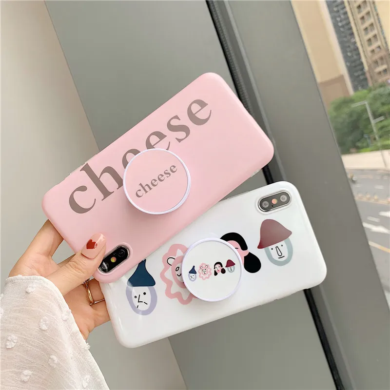 

Cartoon Art Painting Phone Cases For iphone X XR XS Max Soft Case For iphone 6 6S 7 8 Plus Cover Kickstand Fashion Glossy Capas