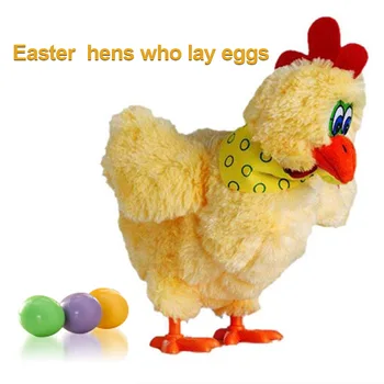 

Children Electric Musical Dancing Chicken Hens Laying Eggs Easter Party Funny Doll Toy TB Sale