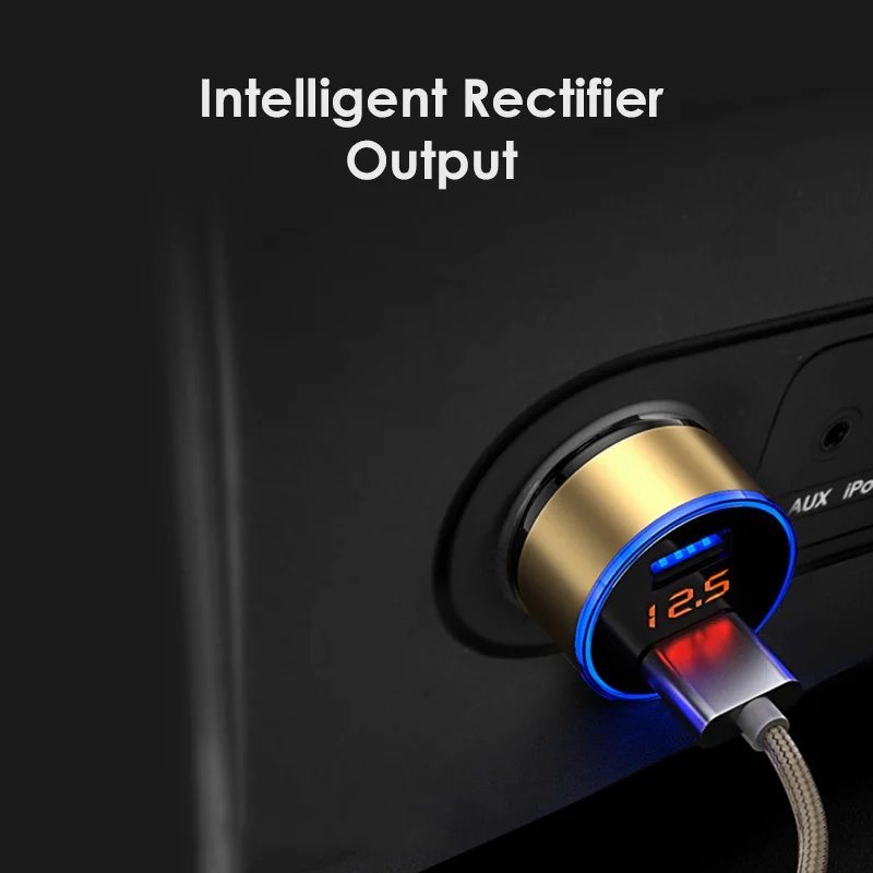 تحلق فوق 5 V 3.1A شاحن سيارة مع LED عرض عالمي مزدوج USB الهاتف سيارة-شاحن لهواوي سامسونج S8 فون X 8 زائد شاحن