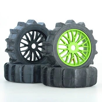 

1Set 1/8 Off-Road Tires D125mm Desert Tire 125*42mm Sand Snow Wheel Tire in 17mm Hex Adapter for 1:8 RC Climbing Cars Spare Part
