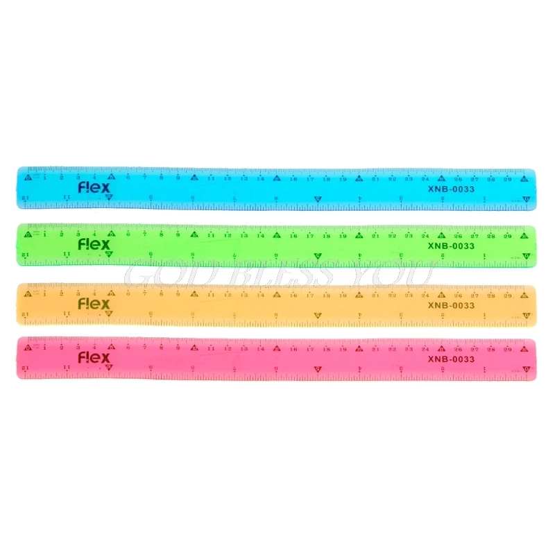 

Soft 30cm Ruler Multicolour Flexible Creative Stationery Rule School Supply