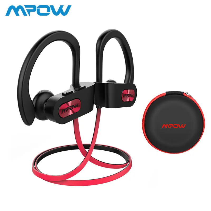 Цена Mpow пламя IPX7 водонепроницаемый Bluetooth 4,1 наушники с шумоподавлением Наушники Hi Fi стерео Беспроводные спортивные наушники с микрофоном чехол