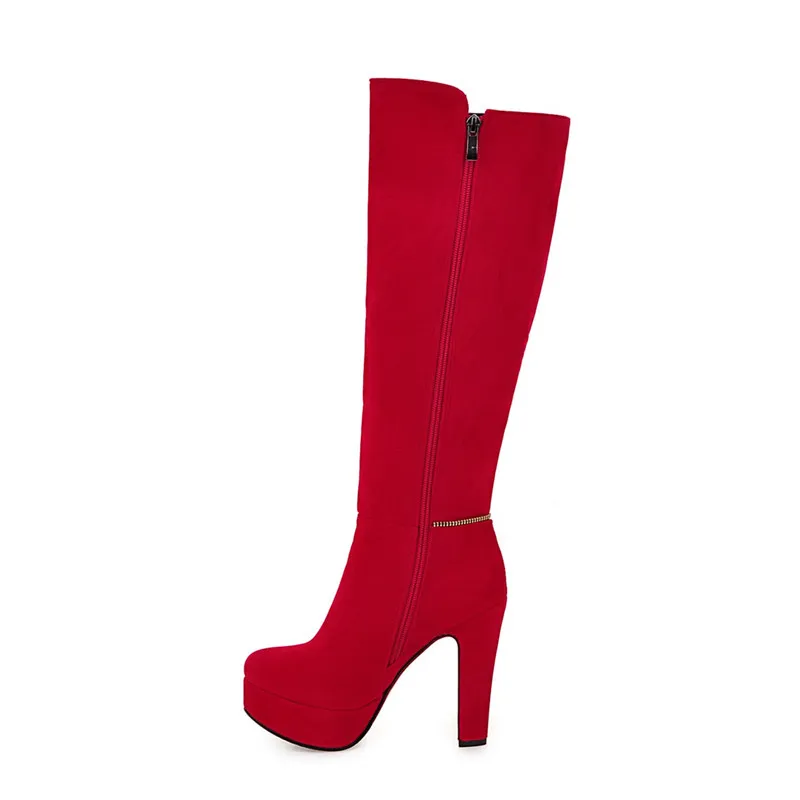 Alto Rodilla Botas Otoño Hasta Plus La Black Las yellow De Rojo Mujeres Verde 2019 33 red Mujer Tamaño Tacón Kebeiority Cremallera Lateral 47 Con Plataforma Zapatos green 7dv67q