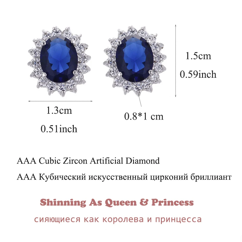 Серьги гвоздики Женские квадратные с камнями Элегантные украшения для вечерние