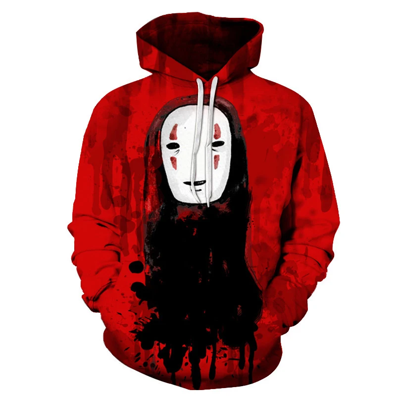 hoodies men 2018 autumn print Anime Spirit Away Mask No Face Bank Totoro Cartoon Men Women 3D Cloth