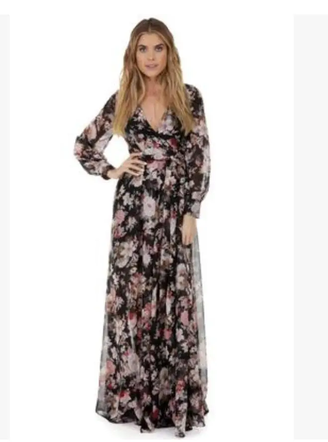 Макси-платья для беременных, платья для беременных, шифоновые платья для беременных, для фотосессии, платья для беременных - Цвет: Черный