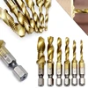 1 unid HSS Hex Shank titanio plateado tornillo de mano rosca métrica taladro Bits M3-M10 caliente ► Foto 1/6