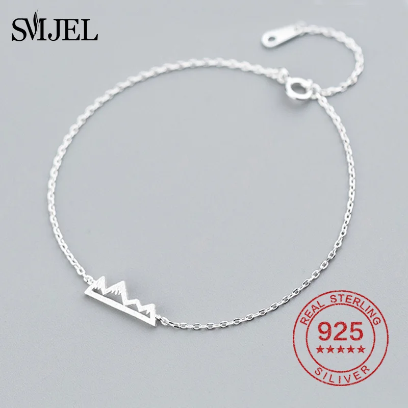 SMJEL в богемном стиле браслет с изображением гор для Для женщин ручной работы 925 пробы серебряные браслеты для запястий, браслеты, серьги, серьги кисточки feminina