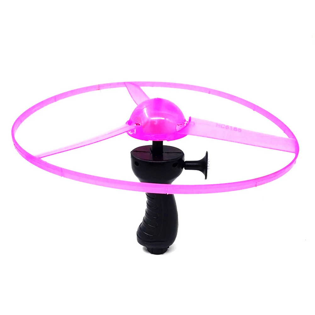 

2019 Hot Sale Kids Toys Light Flash Toys Funny Colorful Pull String Ufo Led Light Up Flying Saucer Disc Kids Toy