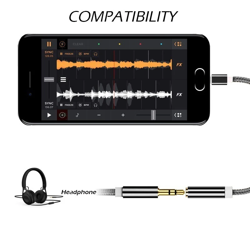 Headphone Adapter Type C To 3.5mm Earphone Jack Adaptador Cable USB-C Headphone Adattatore For Samsung S10 S9 S8 Plus Note 9 8
