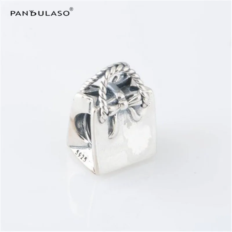 

Pandulaso Signature Shopping Bag Beads for Jewelry Making Fit Original Charms Bracelets Fine DIY Jewelry Women Bow Handbag Beads