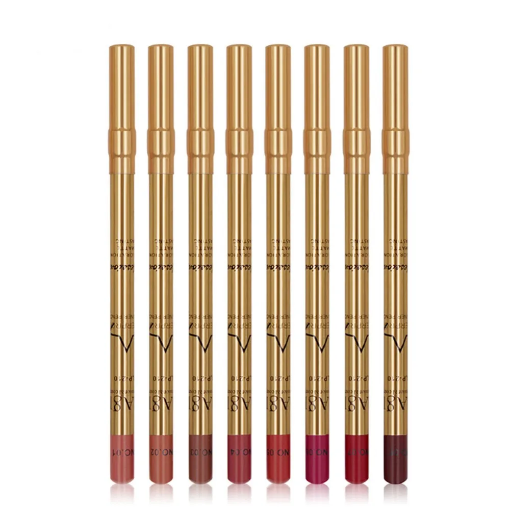 8 шт./компл. водонепроницаемый карандаш для губ объемная Ручка инструмент для макияжа долговечный увлажняющий липлин розовый красный кофе 8 цветов для женщин