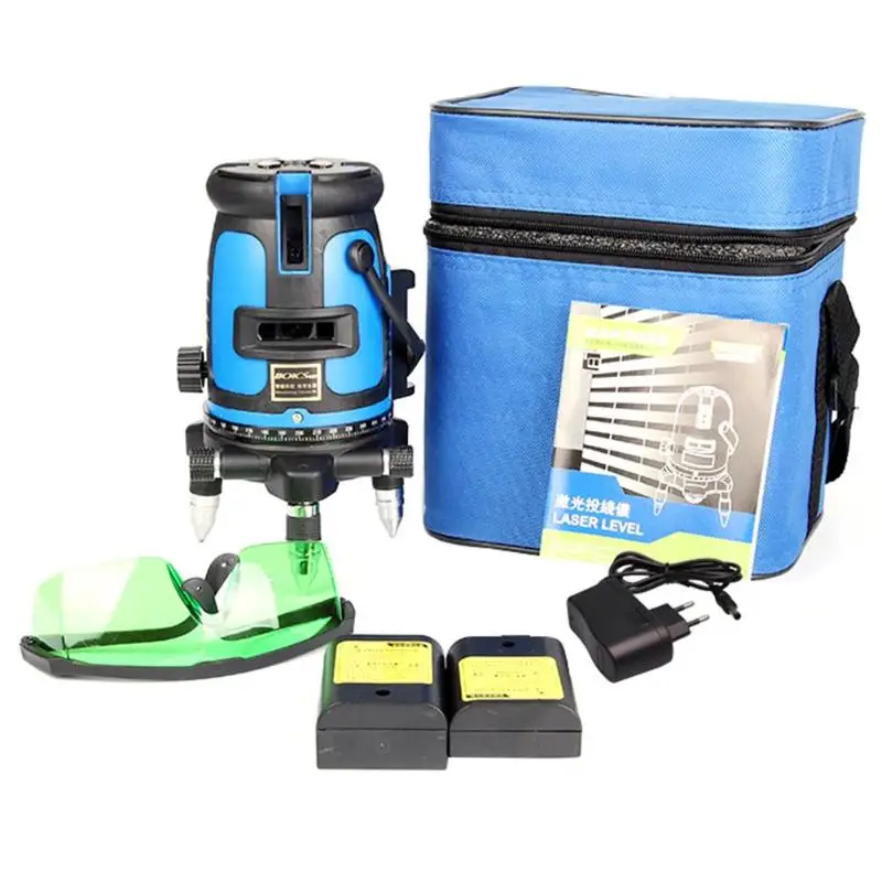 

2 Line 3D Level Self-leveling 360 Rotary Horizontal Vertical Infrared Green Laser Level Meter Self-leveling Instruments