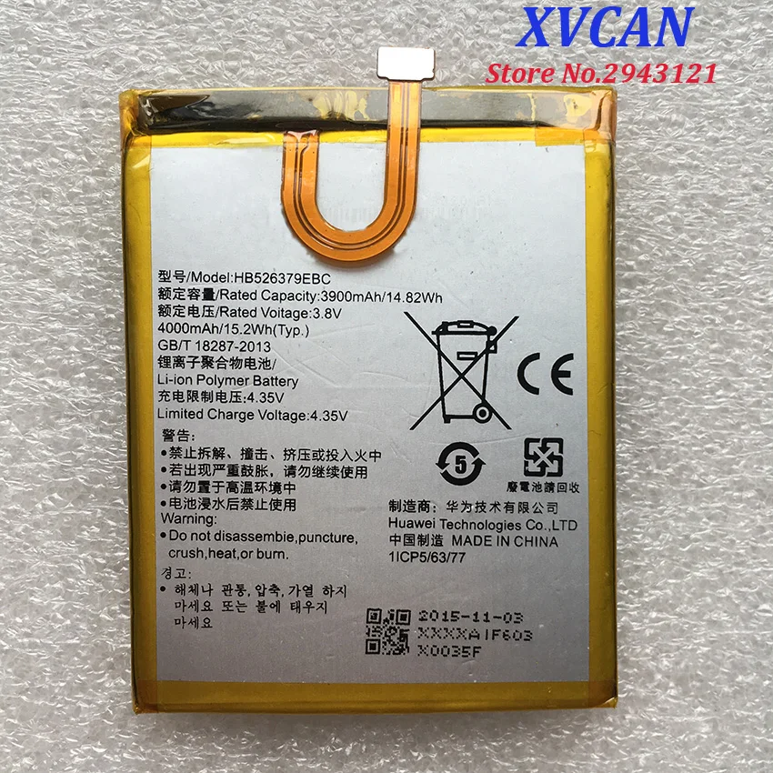 

New Original HB526379EBC 4000mAh Rechargeable Phone battery For Huawei Honor 4C Pro / Y6 PRO /Enjoy 5 Enjoy5 TIT-AL00 CL10