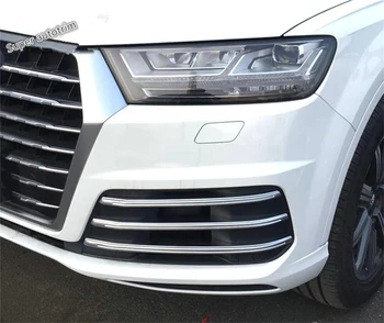 

For Audi Q7 S-line Sport 2016 2017 2018 ABS Front Fog Light Foglight Lamp Grille Decoration Lid Cover Trim 6 Piece