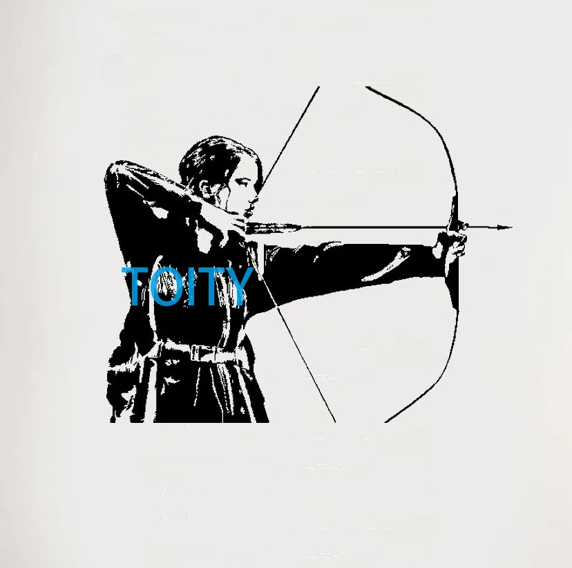 

Katniss Everdeen Wall Sticker The Hunger Games Vinyl Decal Movie Poster Home Room Interior Decor Dorm Art Mural S M L