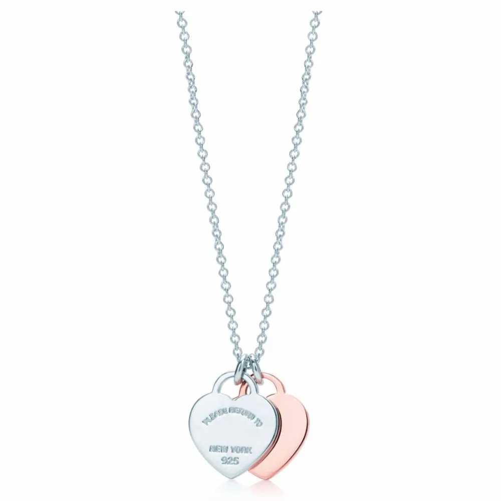 

Kaliyah 100% Romantic Double Heart -shaped Collar From Miss Penguin In Silver Styline Elegant Pink Gold Clavicle Present