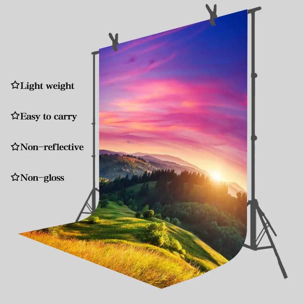 MTMETY Natural Scenery Background 5x7ft Sunrise Mountain and Forest Photography Backdrop Photo Props Beautiful Scenery Murals