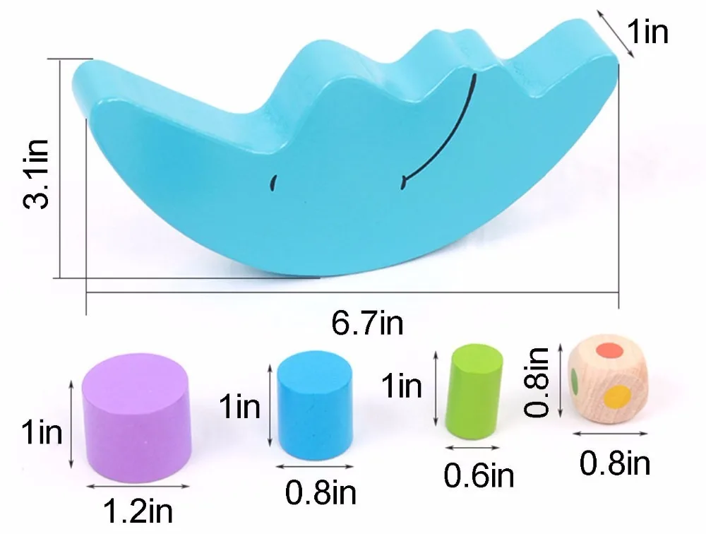Деревянный мультфильм Луна баланс игрушка балансировка игровой набор укладки цилиндрические блоки Развивающие игрушки для детей