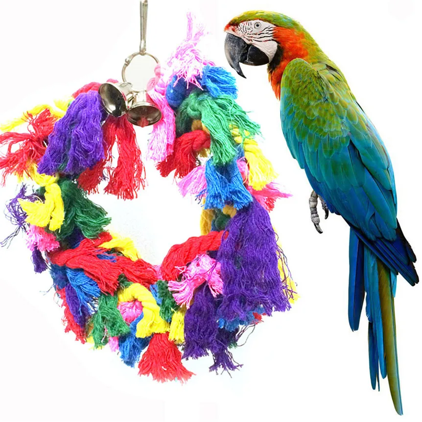 Buy 1Pcs Parrot Swing Rings Colorful Cotton Preening