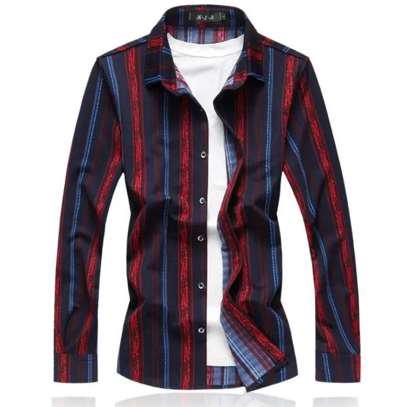 Men Shirt Long Sleeve High end Fashion Casual Plus Size Men High