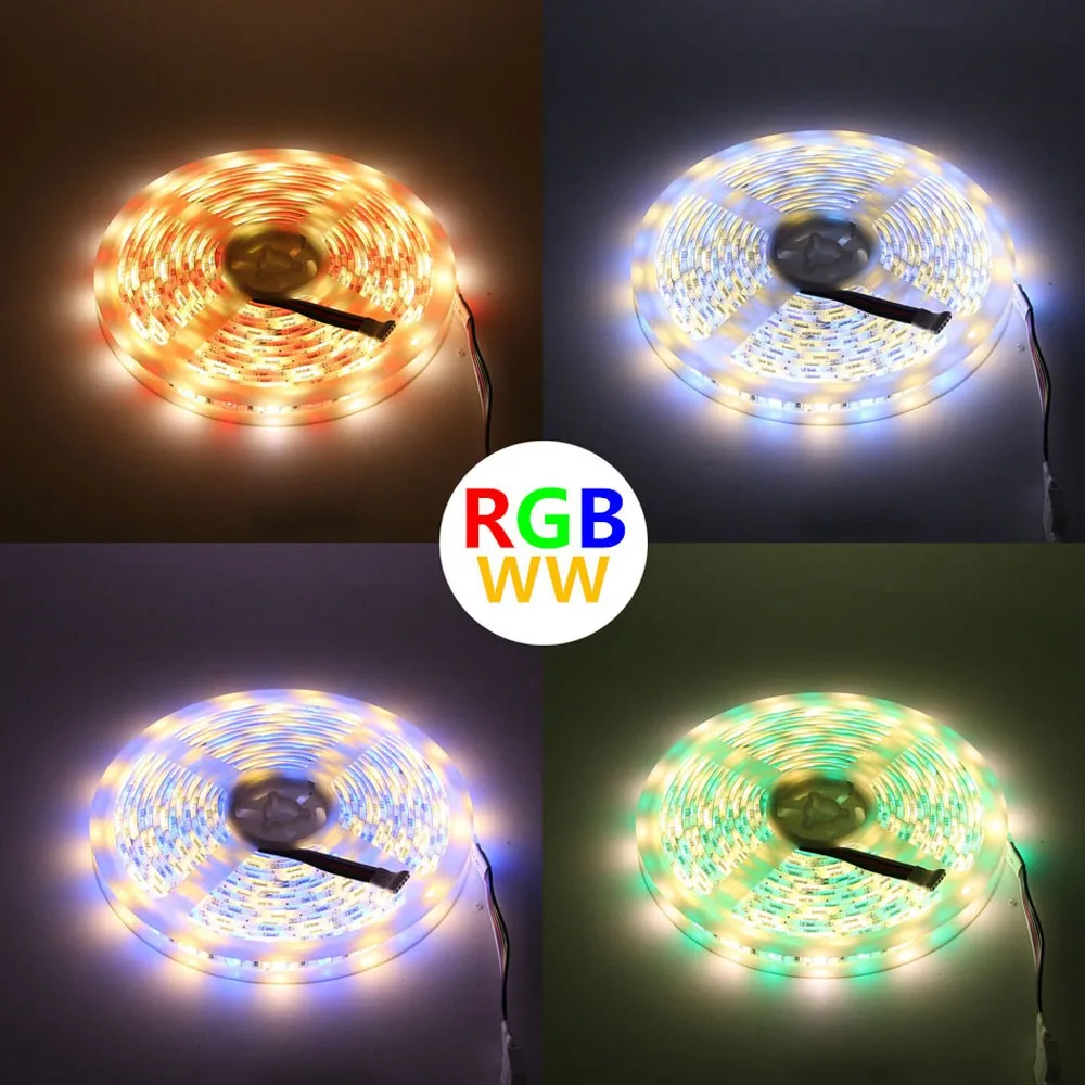 5 м DC12V 60led/M 5050 SMD RGBW/W светодиодные полосы набора Led Гибкий свет + WIFI114 RGBW контроллер + Усилитель Kit + Мощность адаптер