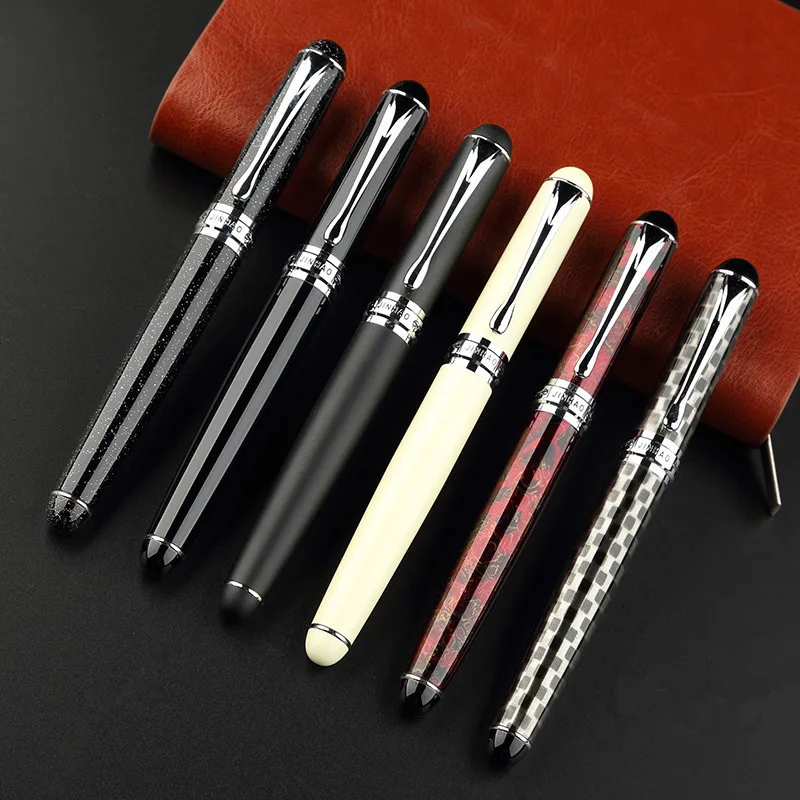 Гелевая ручка Jinhao X750 благородная Серебряная перьевая из нержавеющей стали
