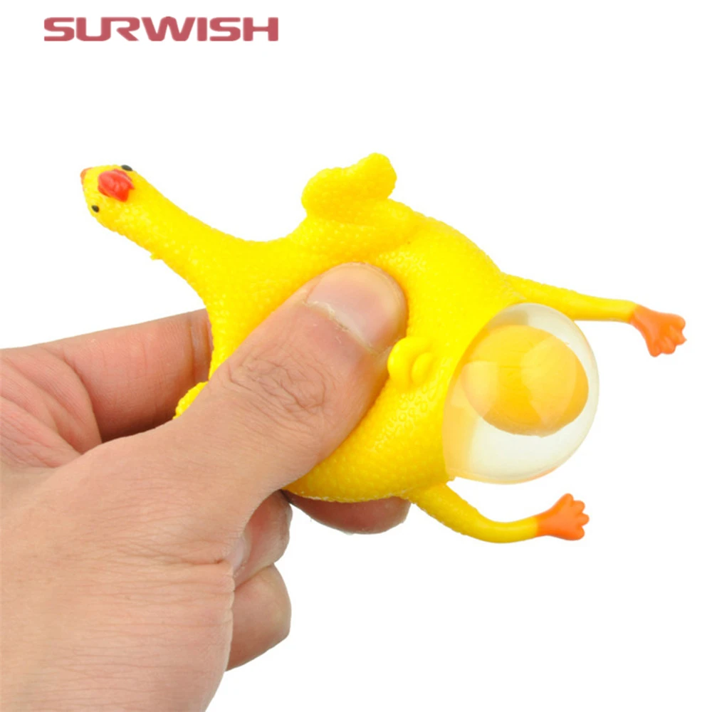 Surwish Laying Egg Hens Chicken Funny Relax Toys With Ring fidget toys