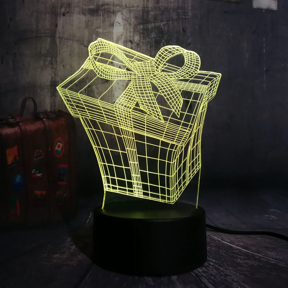 

New LED Lighting Gift Box RGB 3D Night Lights USB Remote Multicolor Desk Lamp Home Decor Christmas Birthday Gift for Kids Lustre