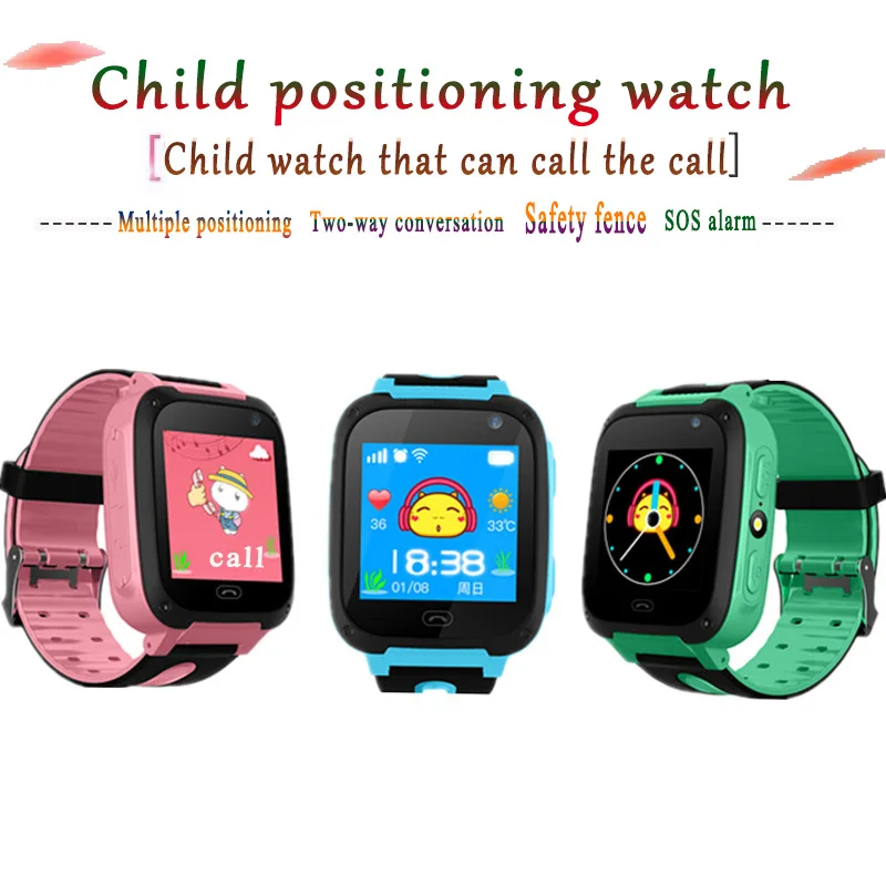 BANGWEI Anti Lost OLED Child GPS Tracker SOS Smart Monitoring Positioning Kids Smart Watch Phone Compatible with IOS & Android