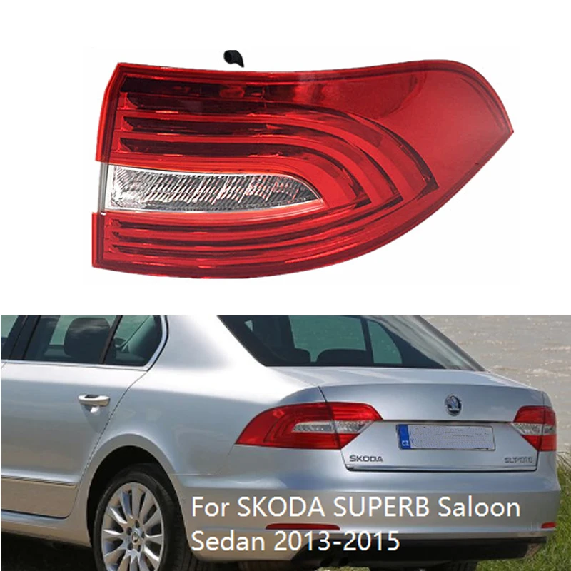 

MIZIAUTO Outer Light LED Tail Lamp Assembly for SKODA SUPERB Saloon Sedan 2013-2015 Rear Brake Light Lamp