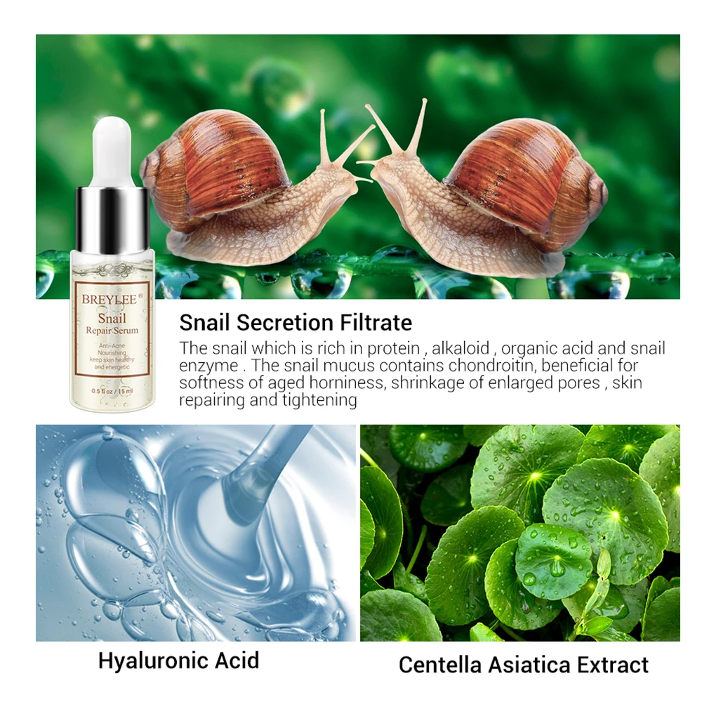 OEDOBREYLEE Snail восстанавливающая сыворотка коллагеновый, для лица Сыворотки лифтинг, укрепление увлажняющий, питательный пудра «Essence» по уходу