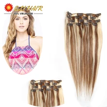 24″ 60cm Straight Hair Extention Full Head Clip in Hair Extensions Straight Remy Hair Weaves Clip In Virgin Hair