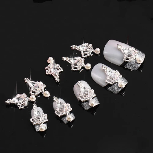 10 шт Потрясающие 3D Корона со стразами сплав дизайн ногтей Vogue DIY украшения
