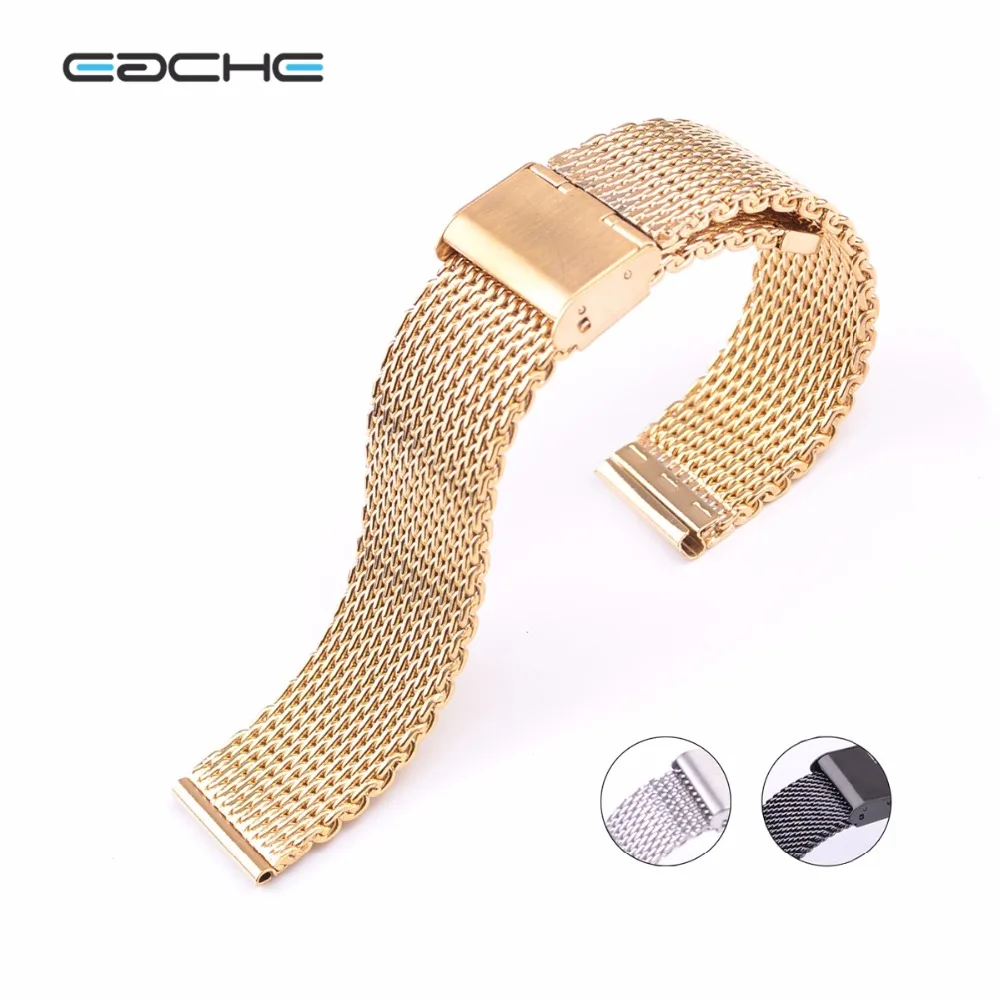 

EACHE Mesh Stainless Steel Watch Bands 1mm Diameter Mesh Watch Strap Smooth Head For Men 18mm 20mm 22mm 24mm