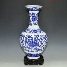 Восточная антикварная голубая и белая фарфоровая керамическая ваза для украшения дома