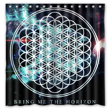 

180x180cm Bring Me The Horizon Bathroom Waterproof Polyester Shower Curtain Mouldproof Fabric Bath Curtain Bathroom Accessory