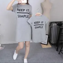 Mother Daughter Dresses Family Matching outfits Letter Cotton Family Look Matching Clothes T-shirts Mom And Daughter Dress