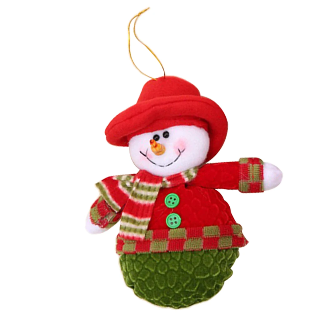 Christmas Santa Snowman Elk Plush Doll Christmas Tree Hanging Decoration 
